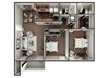 2 bedroom 2 bathroom floor plan 2 bedroom 2 bathroom floor plan at River Crossing Apartments, Thunderbolt, 31404
